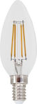 Diolamp LED Lampen für Fassung E14 und Form C35 Naturweiß 690lm Dimmbar 1Stück