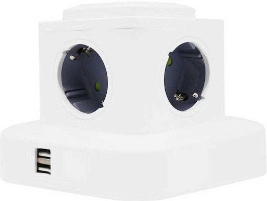 RC-G4P Power Strip 4 Positions with 2 USB-A and Cable 3m