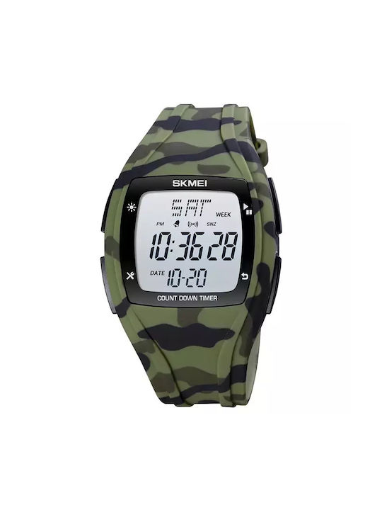 Skmei Digital Watch Battery with Rubber Strap Military