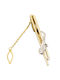 Silver/Gold Clip Tie Tie Saxophone 6.5cm.