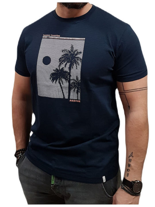 Rebase 231.RTS.035 Men's Short Sleeve T-shirt Navy Blue RTS-035