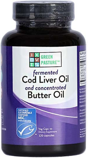 Green Pasture Fermented Cod Liver Oil & Concentrated Butter Oil Lebertran 120 veg. Kappen