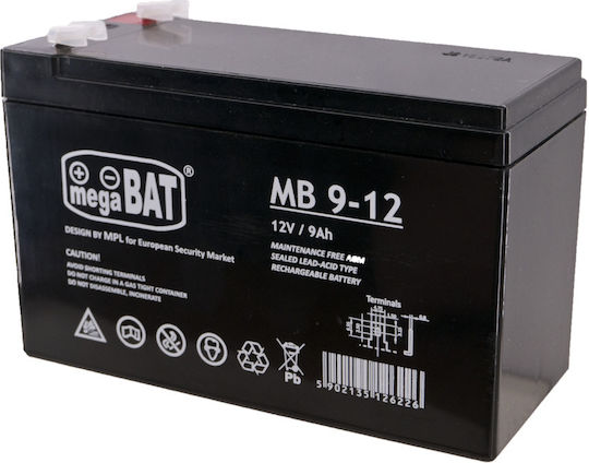 Megabat Μπαταρία UPS με Χωρητικότητα 9Ah και Τάση 12V 1τμχ