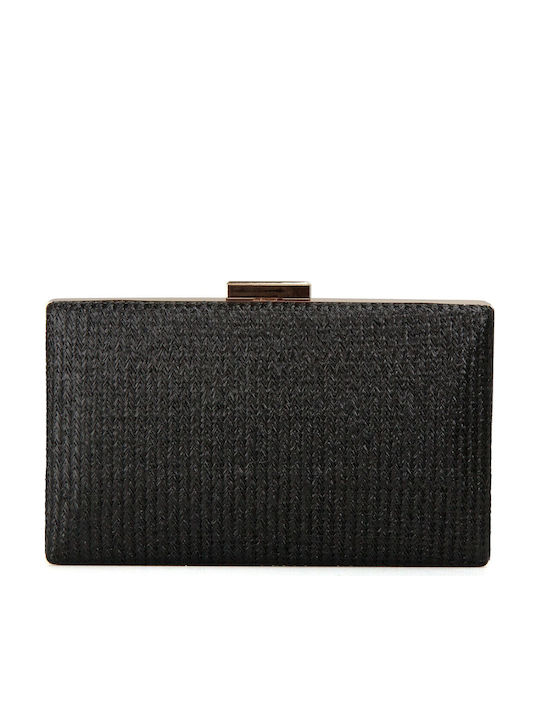 Silia D Ψάθινο Γυναικείο Clutch Μαύρο