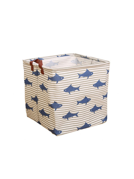 ecarla Children's Storage Basket made of Fabric Beige 31x31x31cm 1pcs