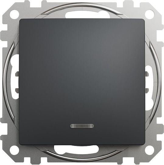 Schneider Electric Sedna Recessed Wall Switch Single Without Frame Aller Retour Anthracite