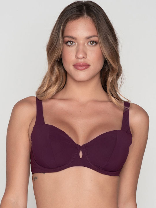 Luna Underwire Bikini Bra Blue Sense with Adjus...