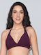 Luna Padded Triangle Bikini Top Burgundy