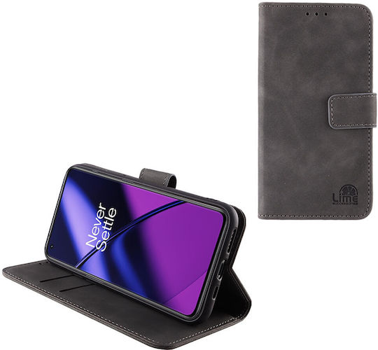 Lime Essential Magnet Book Δερματίνης Dark Grey (OnePlus Nord 2T)