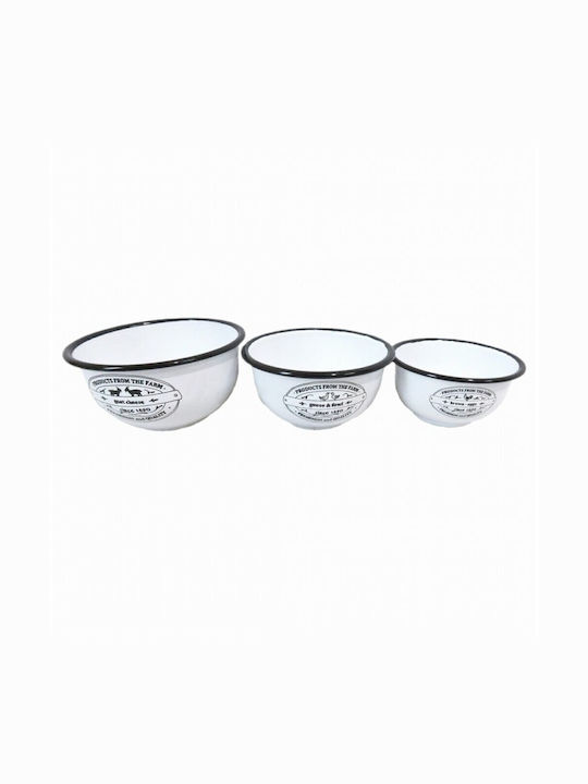 Artekko Aluminum Salad Bowl White 15x15cm 3pcs