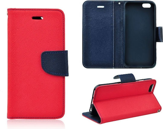 NetOne DIARY Wallet Din Piele Artificială Roșie Huawei P40 Lite 5G