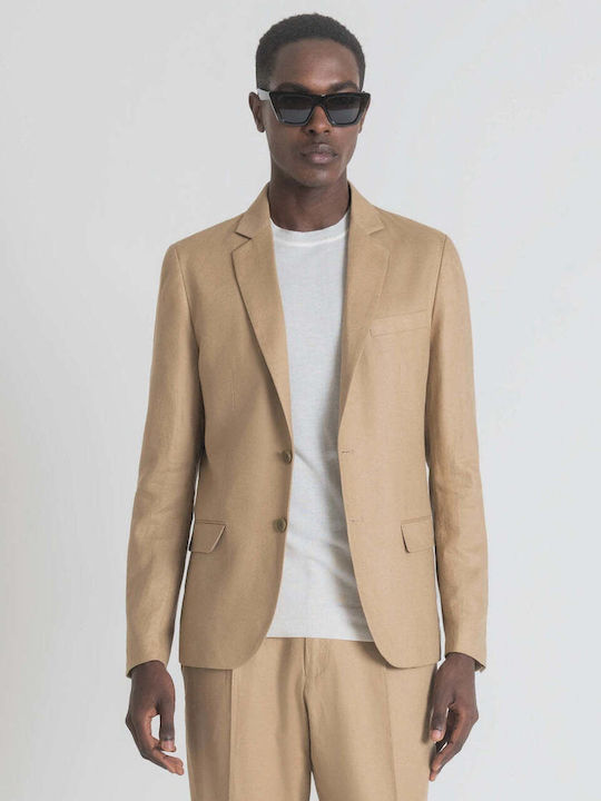 Men's Summer Suit Jacket Slim Fit Beige