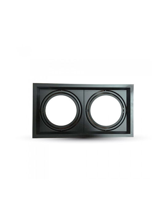 V-TAC Rectangle Metallic Recessed Spot with Integrated LED and Natural White Light Black 30.6x16.2cm. 582