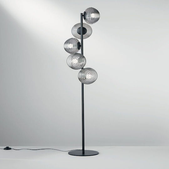 Fan Europe Floor Lamp H160xW32.5cm. with Socket for Bulb E27 Black