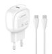 Ldnio Charger with USB-C Port and Cable USB-C - USB-C 27W Whites (A1206C)