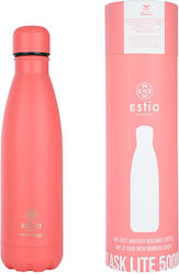 Estia Travel Flask Save the Aegean Μπουκάλι Θερμός Ανοξείδωτο BPA Free Fusion Coral 500ml