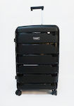 Diplomat Seagull Large Travel Suitcase Hard Black with 4 Wheels Height 74cm.