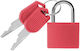 Benzi Padlock Brass with Key 20mm Red 1pcs