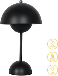 Pakoworld Επιτραπέζιο Διακοσμητικό Φωτιστικό LED Μπαταρίας σε Μαύρο Χρώμα