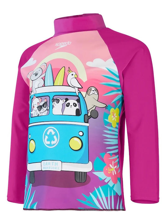 Speedo Kids Long Sleeve Rashguard Fuchsia