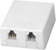 Telephone Socket with Double Frame and Sticker in White Color 6P6C
