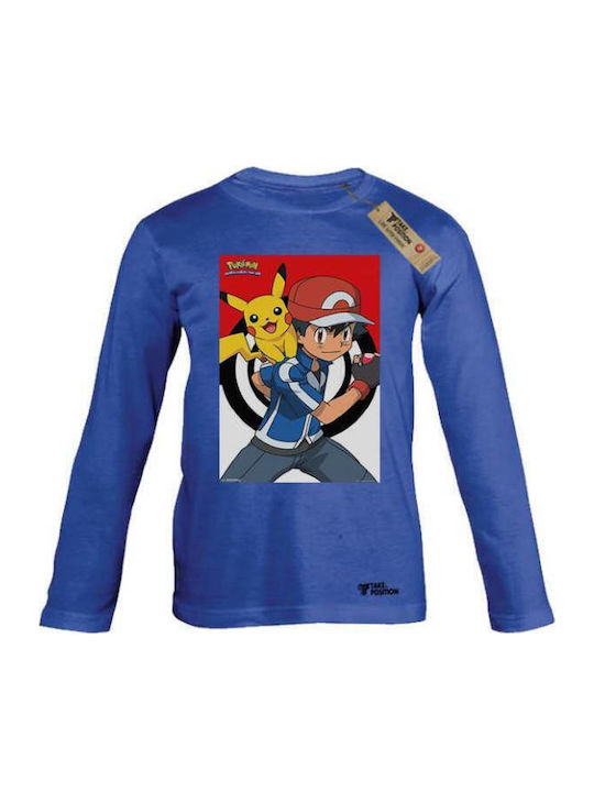 Takeposition Kids' Shirt Long Sleeve Blue Pikac...