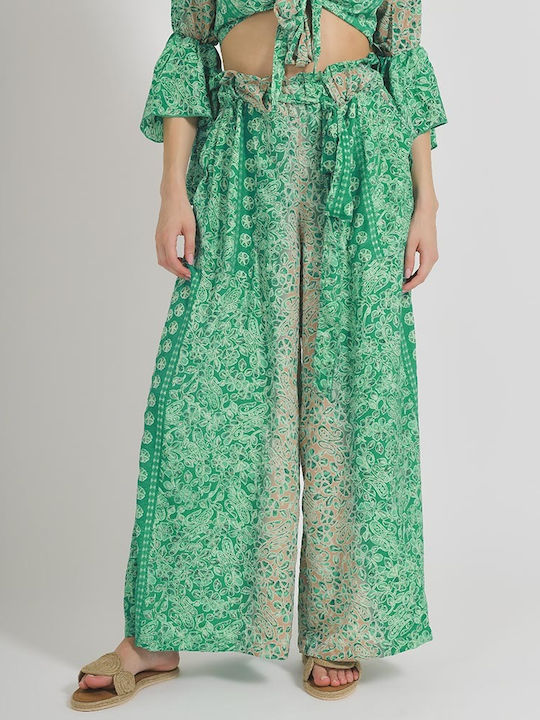 Ble Resort Collection Γυναικεία Παντελόνα Παραλίας σε Πράσινο χρώμα