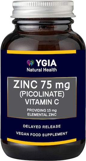 Ygia Zinc Picolinate 75mg με Βιταμίνη C 60 φυτικές κάψουλες