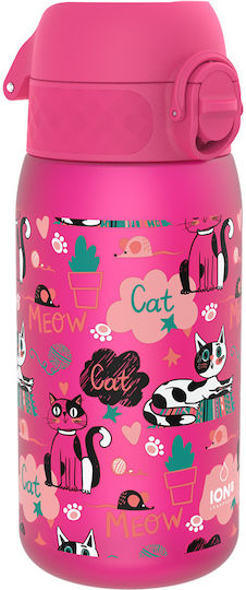 Ion8 Pisici Sticlă Pentru Copii Din Plastic Antivărsare Fuchsia 350ml
