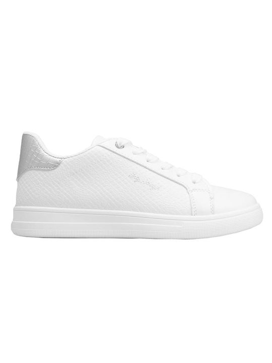 InShoes κροκό σχέδιο Γυναικεία Sneakers Λευκό / Ασημί