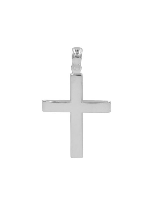 Q-Jewellery Men's White Gold Cross 14K