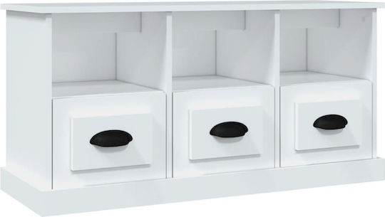 TV Stand Wooden White L100xW35xH50cm