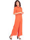 Women's Short-sleeved One-piece Suit Orange