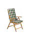 Fieldmann Waterproof Garden Chair Cushion with Backrest Green 70x48cm