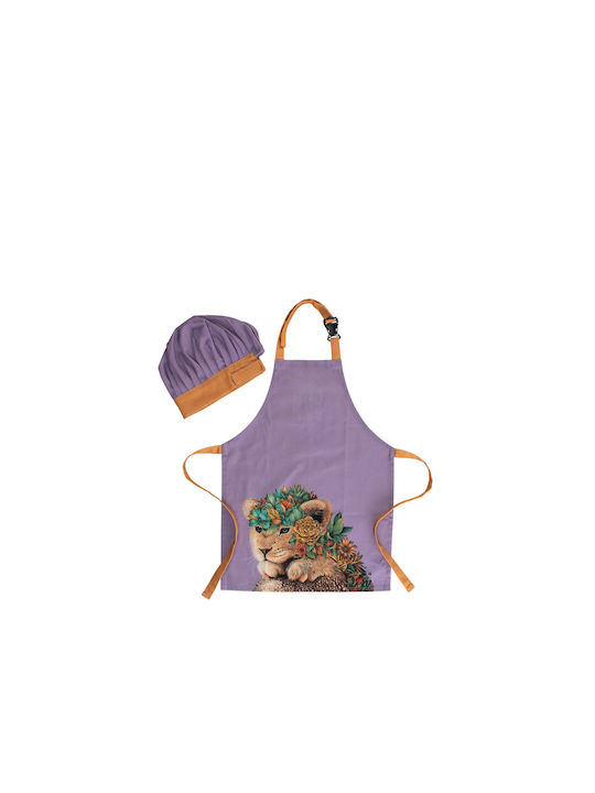 Maxwell & Williams Kids Apron with Chefs Hat Purple 2pcs