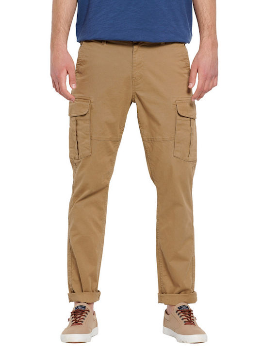 Trousers Cargo Elastic in Relaxed Fit Beige