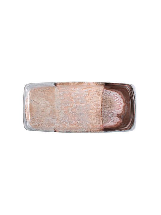 GTSA Servierplatte Rechteckig aus Porzellan Rosa 34x15cm 6Stück