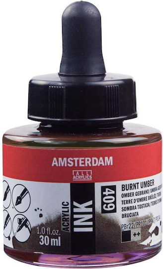 Royal Talens Amsterdam All Acrylics Ακρυλικό Χρώμα Ζωγραφικής Burnt Umber 409 30ml