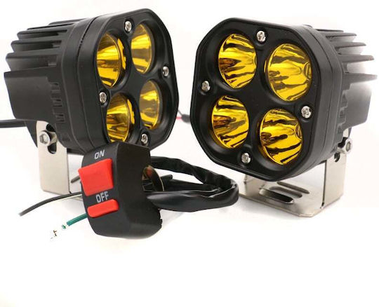 Quadratische Wasserdichte Nebelscheinwerfer für Autos LED 12 / 24V 80W 7,8cm mit Gelbem Licht 2 Stück