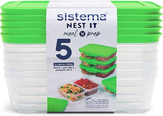 Sistema Set Lunch Boxes Green 5 Pieces