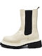 Leder Stiefeletten Damen Weiß