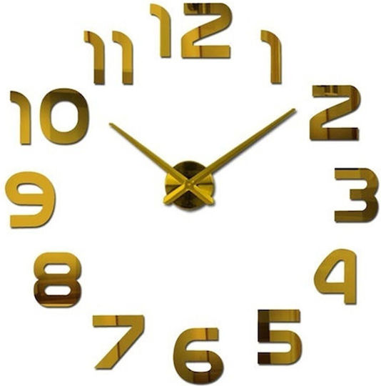 Factory 3D Wall Clock Sticker Metallic Gold 41x14cm