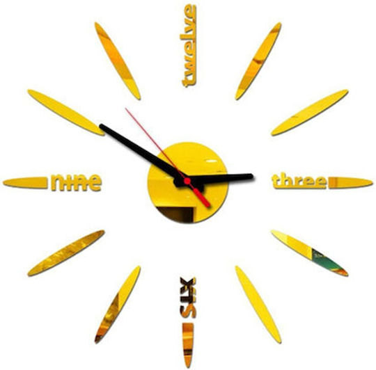 Factory 3D Wanduhr Aufkleber Kunststoff Gold