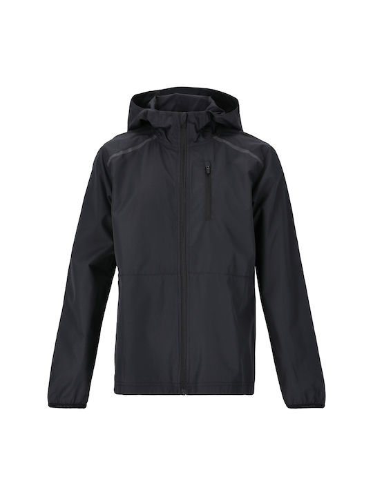 Jachetă Endurance Windproof Hugoee Jr. cu glugă - 1001 negru