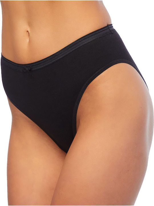 Minerva Βαμβακερά Γυναικεία Slip 2Pack Μαύρα