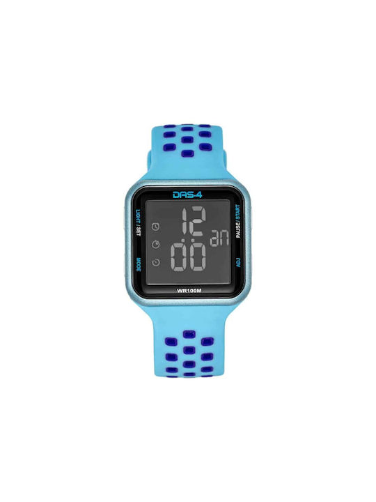 LCD ρολόι Das-4 LD18 γαλάζιο λουράκι