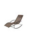 Deckchair Metallic Tonga with Textilene Fabric Brown 160x51x83cm.