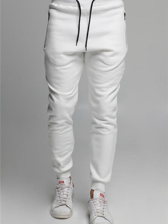 Attitude Men's Sweatpants with Rubber White