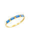 K14 Gold Ring with Blue Zircon Stones in Cut BAGUETTE MSD-21886Y