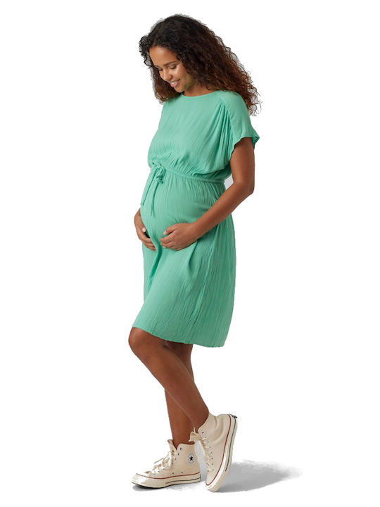 Vero Moda Κοντομάνικο Φόρεμα Εγκυμοσύνης Πράσινο